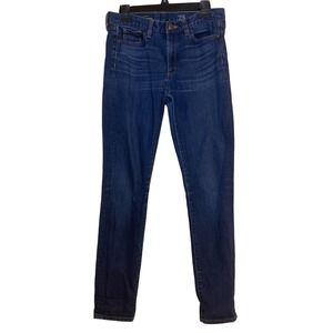 J.Crew Midrise Toothpick Denim Jeans Women Size 28 Regular Dark Wash
